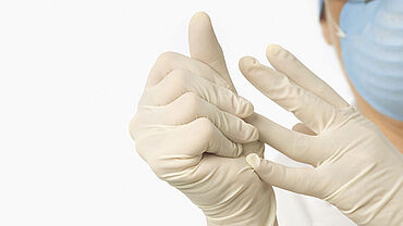 Испытание резиновых перчаток на растяжение, ISO 11193-1 -2, ISO 37