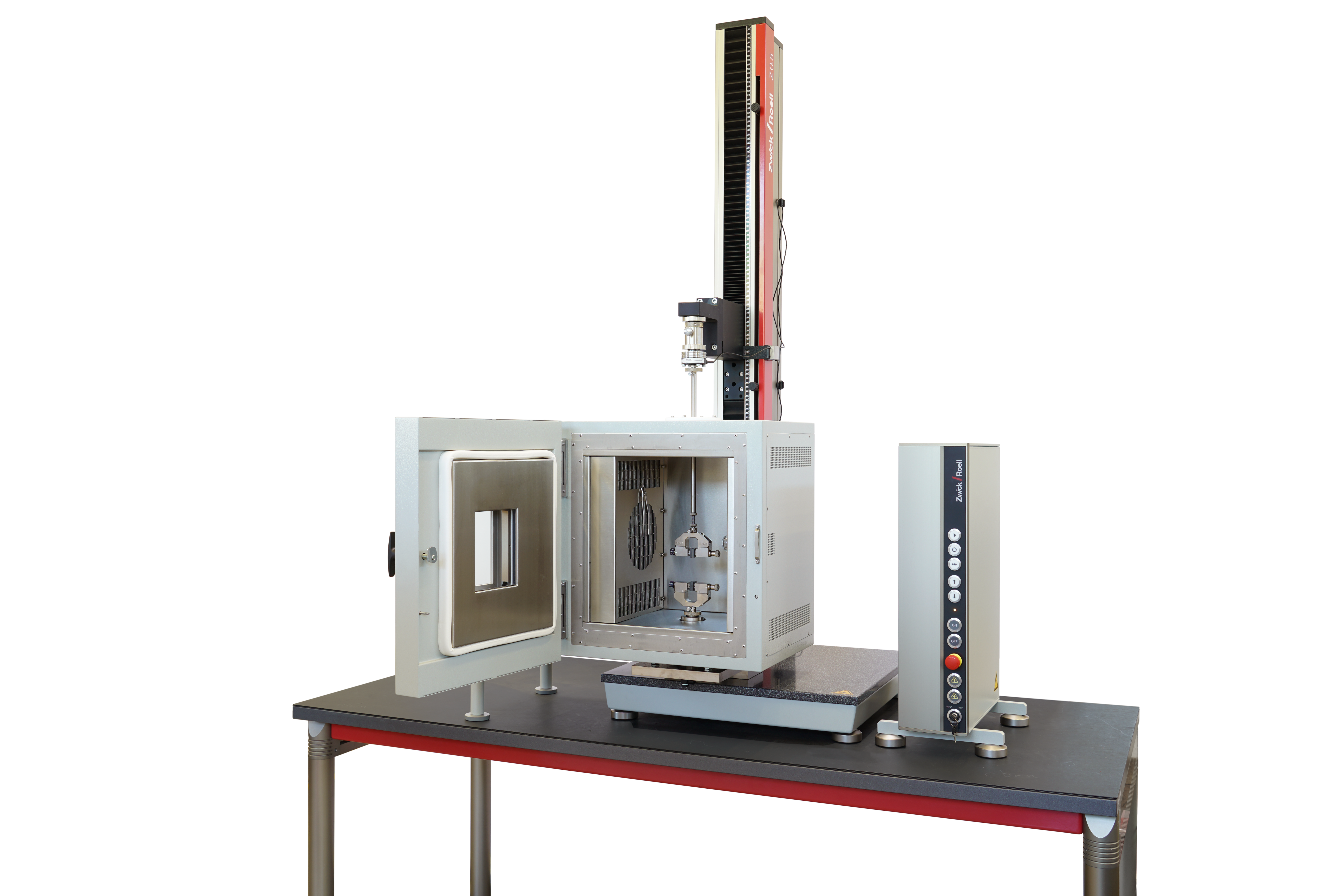 用于zwickiLine材料试验机的环境试验箱，载荷最高为2.5 kN，温度范围-50 °C至+180 °C