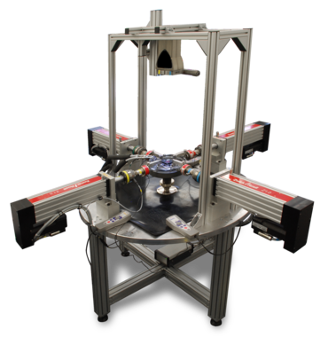 Máquina para ensaios 1 kN para ensaios de tração biaxial (ensaios de tração biaxial cruciforme)